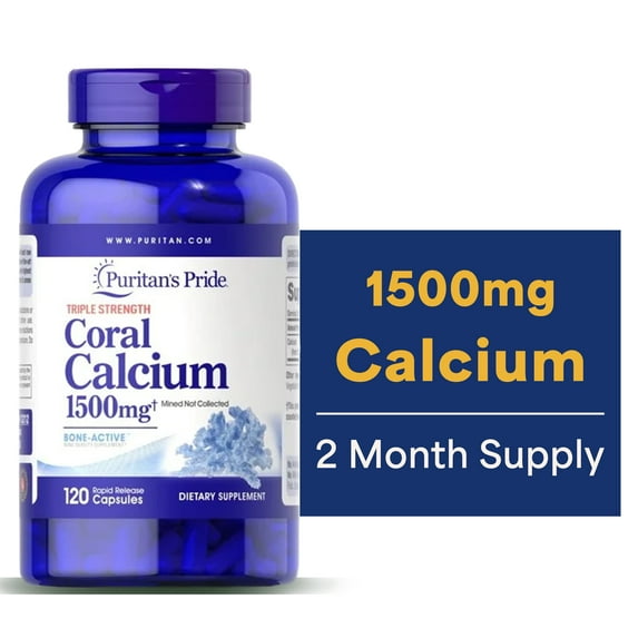 Puritan's Pride Triple Strength Coral Calcium 1500 mg-120 Capsules