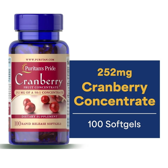 Puritan's Pride Triple Strength Cranberry Fruit Concentrate 12,600 mg-100 Softgels