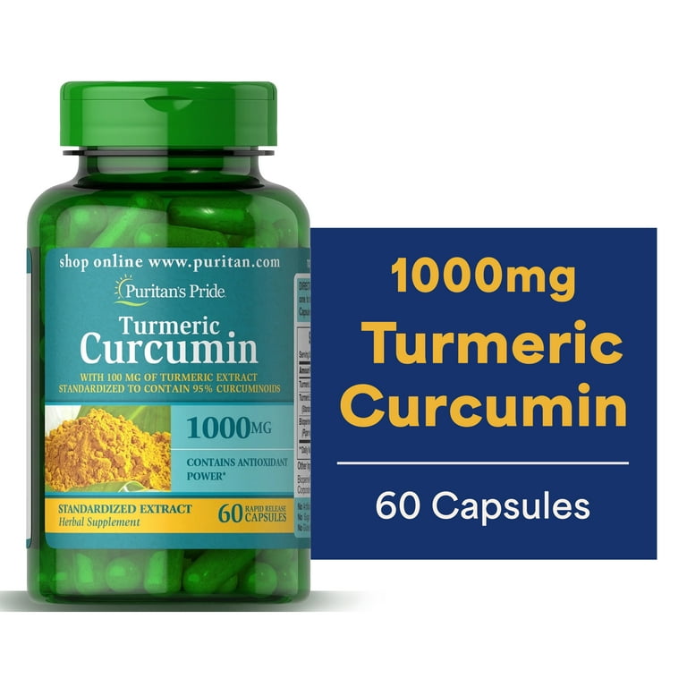 Puritan's Pride Turmeric Curcumin 1000 Mg W/Bioperine 60ct - Walmart.com