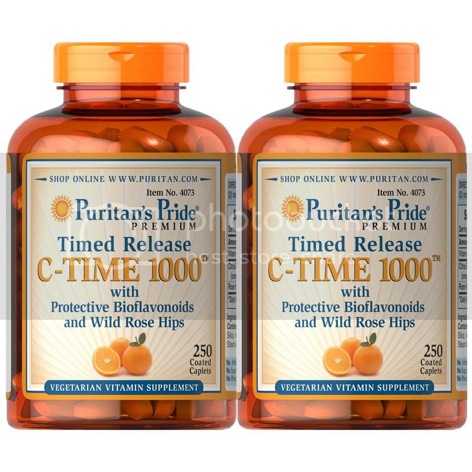 Puritans Pride Vitamin C 1000 Mg With Rose Hips Timed Release 250 Caplets 2 Pack 7212