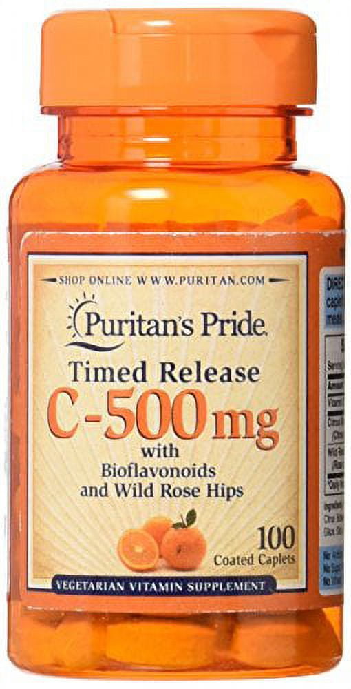 Puritan's Pride Vitamin C500 mg with Rose Hips Time Release 100