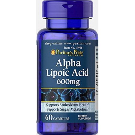Puritans Pride Alpha Lipoic Acid 600 Mg-60 Capsules, 60 Count