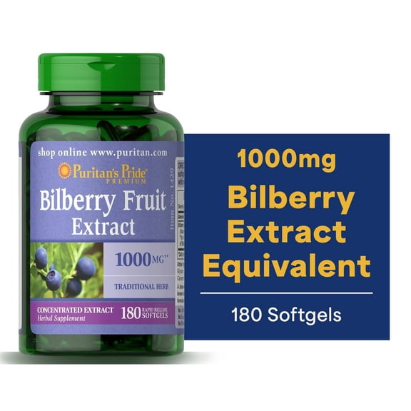 Puritans Pride Bilberry 1000 mg180 Softgels