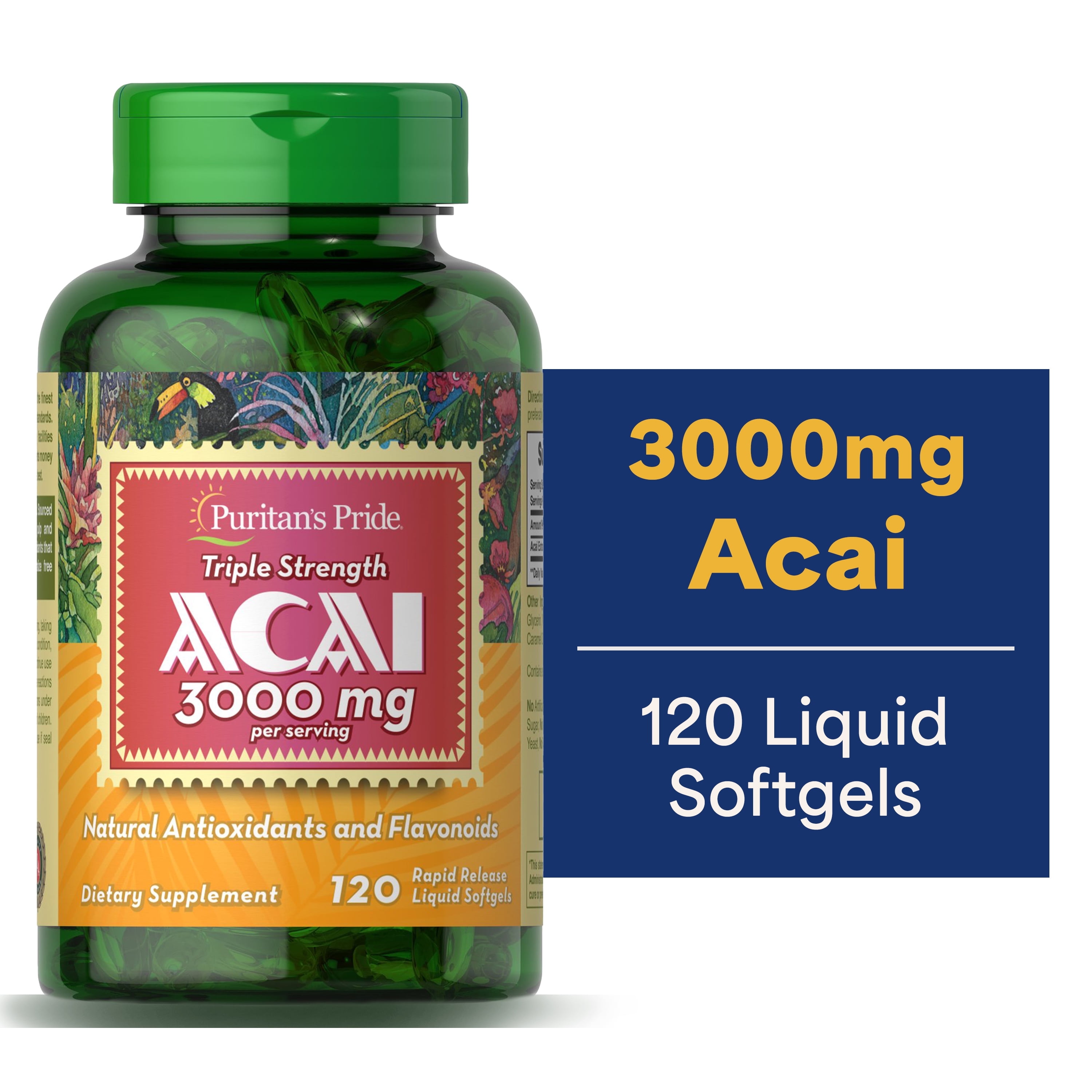 Puritans Pride Triple Strength Acai 3000 Mg, 120 Count