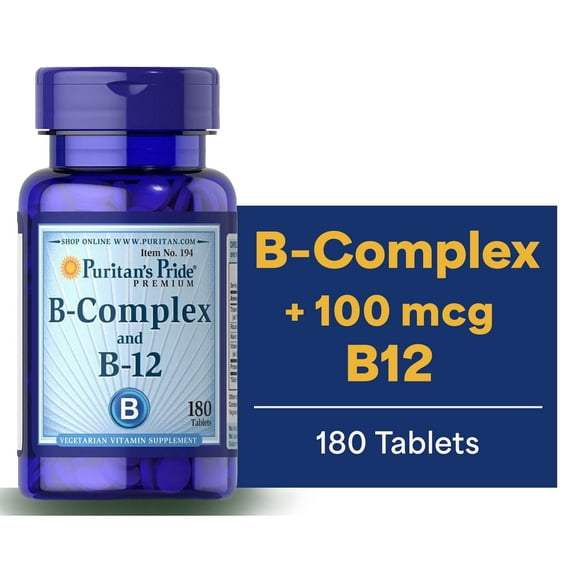 Puritans Pride Vitamin B-Complex and Vitamin B-12, 180 Count