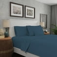 thumbnail image 1 of Purity Home 4-Piece Full Sheet Set 300TC Sateen, Cotton Rayon Blend, Deep Pockets, Ultra-Soft, Eco-Friendly & Durable Dark Blue, 1 of 8