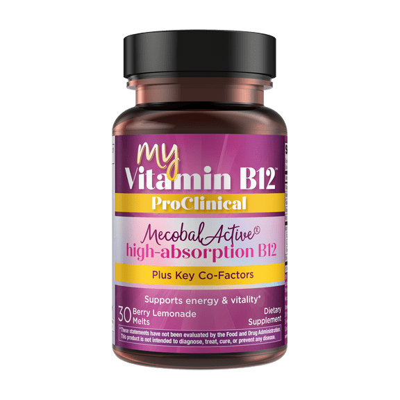 MyVitamin B-12 ProClinical Melt – 30 Tablet Melts – Methylcobalamin, B6, D3, Folic Acid, Biotin
