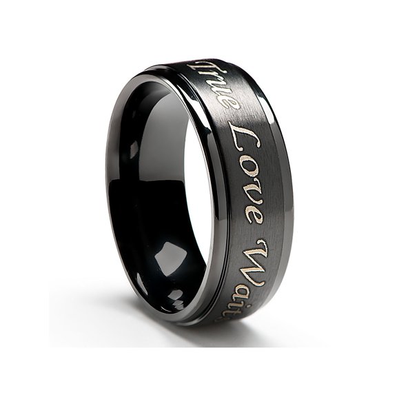 Purity Ring in Titanium (8MM wide) - True Love Waits- Black Plated