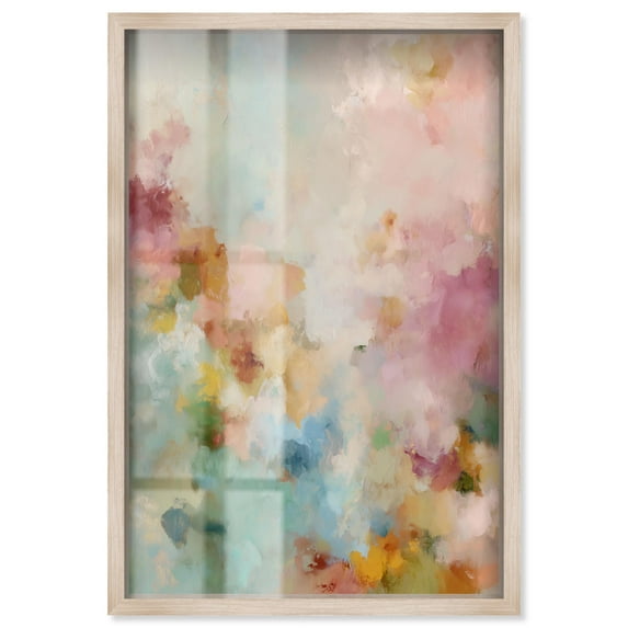 Purity of Soft Shades I Shadowbox Print Colorful Wall Decor by Art Remedy, Blonde Frame, 36 x 54
