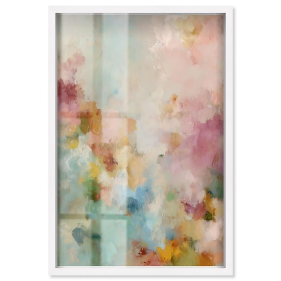 Purity of Soft Shades I Shadowbox Print Colorful Wall Decor by Art Remedy, White Frame, 24 x 36