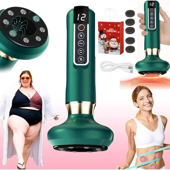 Purivale Cellulite Remover Machine, Purivale Anti-Cellulite Massager, Shevitality Cellulite Relief in 30 Days, 12 Levels Vacuum Suction Varially Anti Cellulite Massager for Belly Thighs (Green)