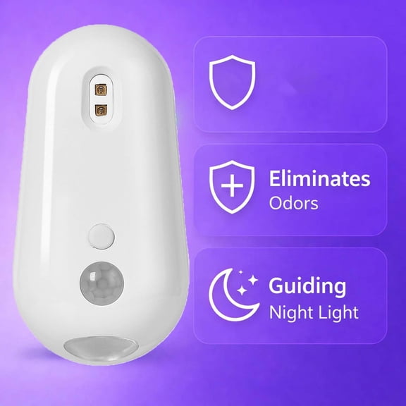 Purivio Motion-Sensing UV LED Toilet Night Light, No-Tool Install Universal Fit for Home Use