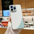 thumbnail image 1 of Purluct Slim Designed for iPhone 12 Pro Max Case,Paper-Thin Back Case [Anti-Fingerprints & Color-matching]Ultra Protective Cover with Camera Protection for Men Women,White+Blue, 1 of 7