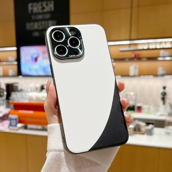 Purluct Slim Designed for iPhone 14 Pro Max Case,Paper-Thin Back Case [Anti-Fingerprints & Color-matching]Ultra Protective Cover with Camera Protection for Men Women,White+Black