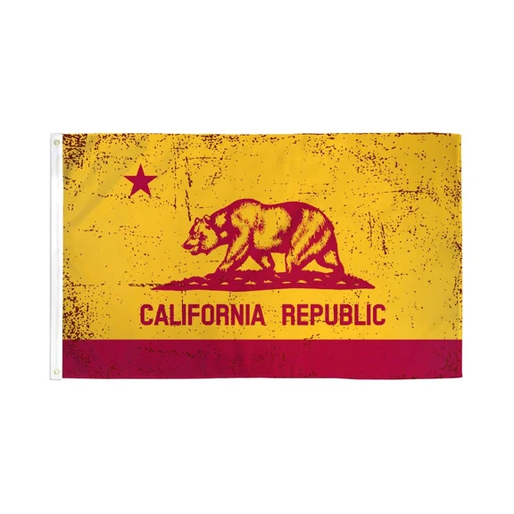 PURELY- 3X5 Red And Gold California State Flag Republic Ca Outdoor Garden Banner Usa New