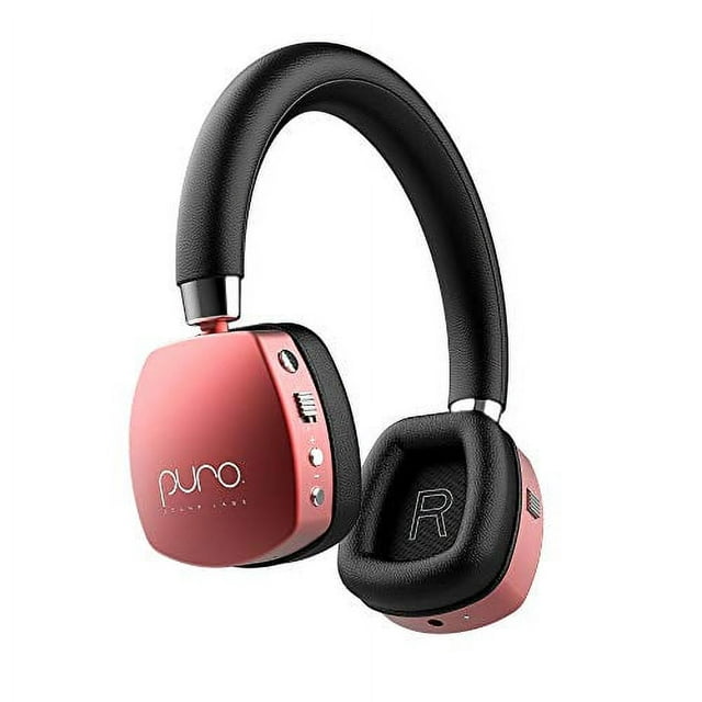 Puro Sound Labs PuroQuiets Volume Limited On-Ear Active Noise Cancelling Bluetooth Headphones – Lightweight Headphones for Kids with Built-in Microphone – Safer Sound Studio-Grade Quality (Red)