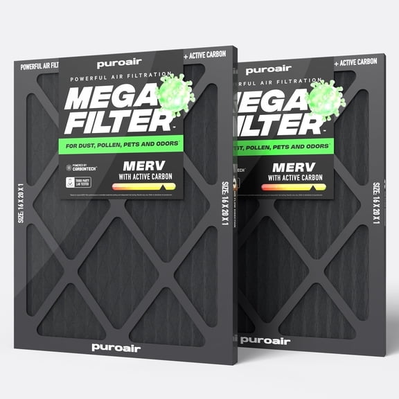 PuroAir Mega Filter - MERV 13 16x20x1 Air Filters for Home (2 pack)