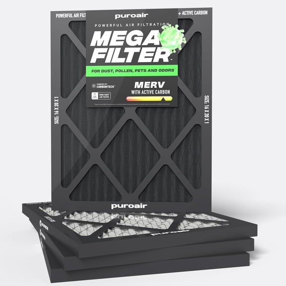 PuroAir Mega Filter - MERV 13 16x20x1 Air Filters for Home (4 pack)