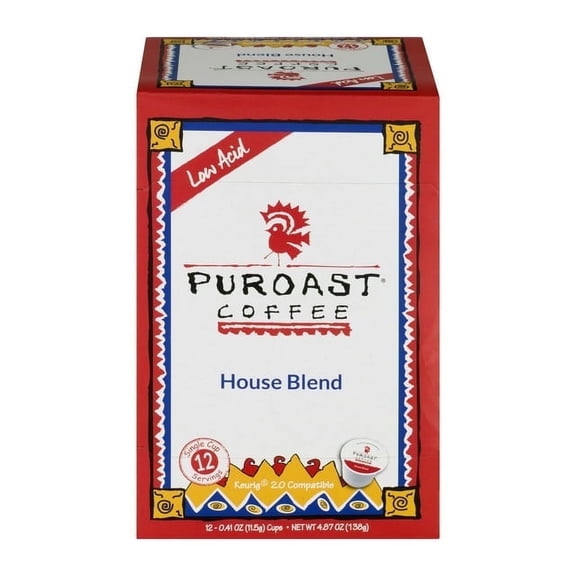 Puroast Ground Low Acid Coffee Dark French Roast -- 12 K-Cups