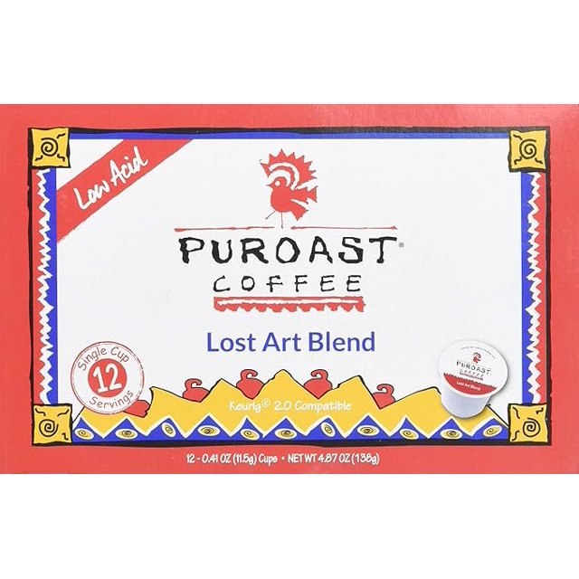 Puroast Low Acid Coffee Single Serve Lost Art Blend 12 KCups Pack of