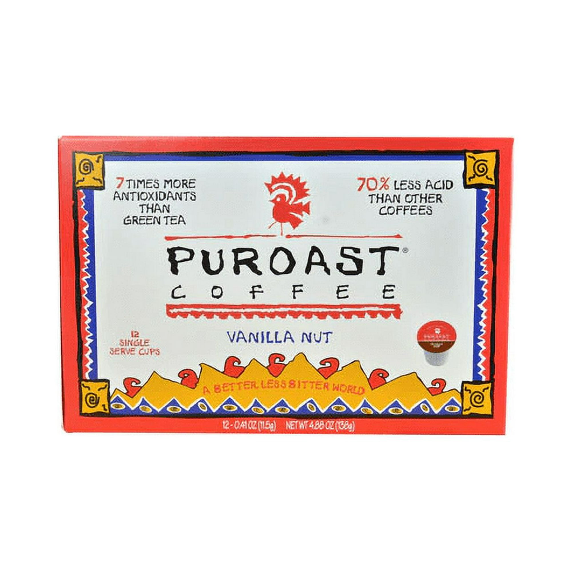 Puroast LowAcid Coffee Single Serve Vanilla Nut 12 KCups