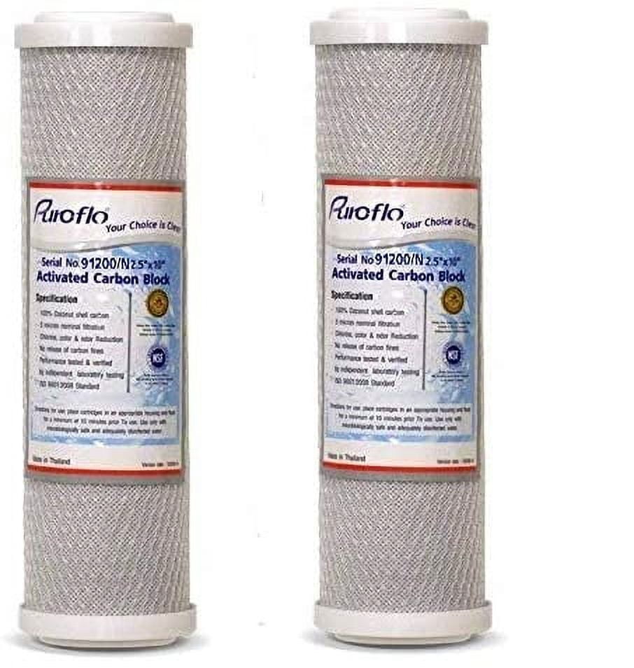 Puroflo (91200/N) 2.5" x 10" Coconut Carbon Block 10 Micron Filter Pack of 2