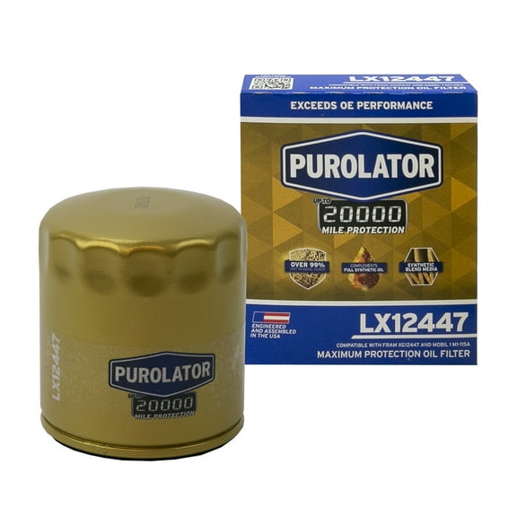 Purolator LX12447 Purolator 20K Oil Filter with 20,000 Mile Protection for Select Buick, Cadillac, Chevrolet, and GMC