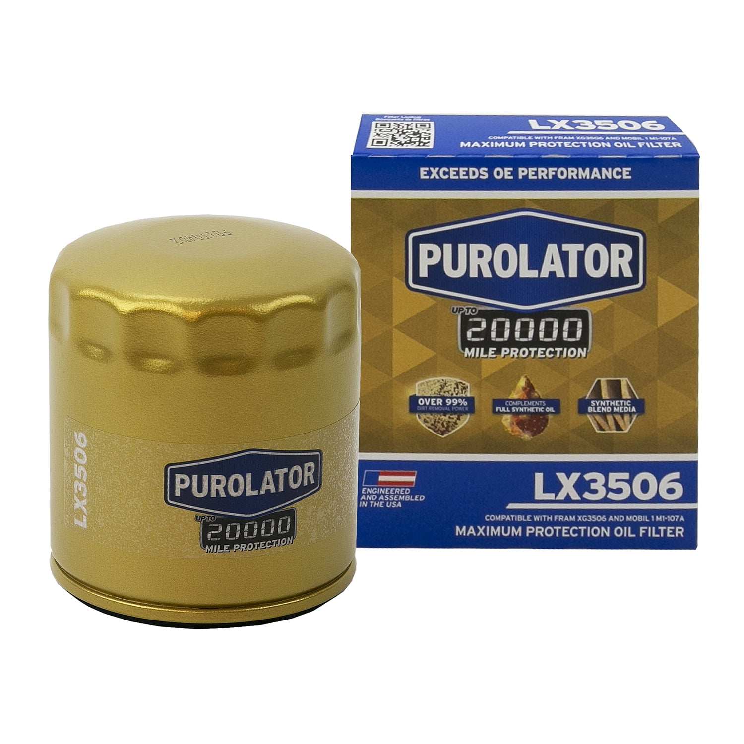 Purolator LX3506 Purolator 20K Oil Filter with 20,000 Mile Protection for Select Chevrolet, GMC, HUMMER and more