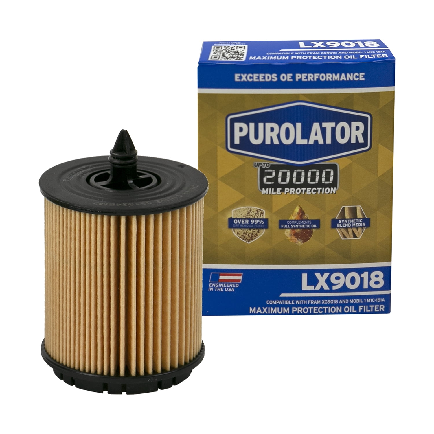 PurolatorONE A16198 Advanced Engine Air Filter - Compatible With Select Scion IQ, Synthetic Media, Improves Performance