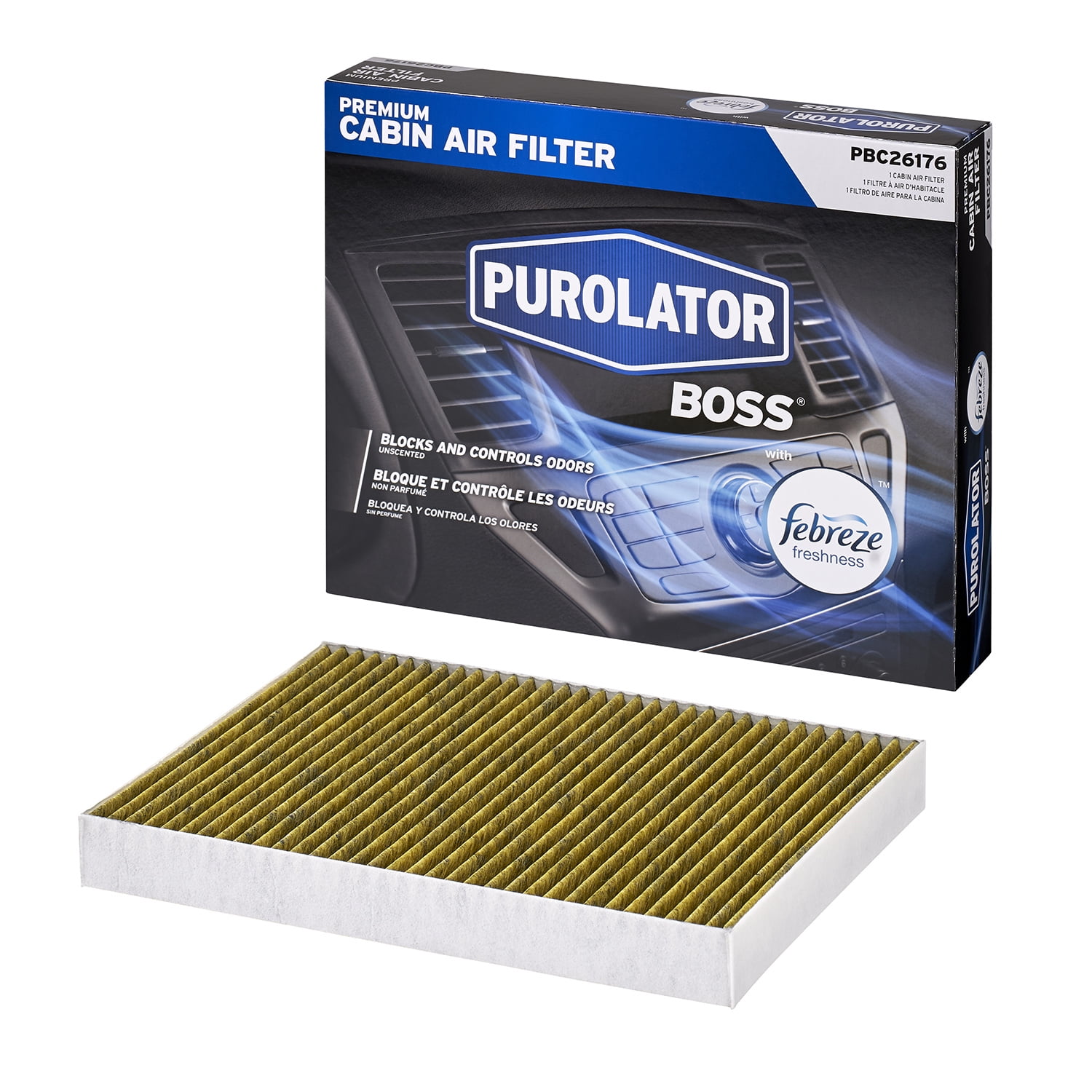 Purolator Cabin Air Filter with Febreze Freshness Purolator BOSS PBC26176 for Dodge, Chrysler