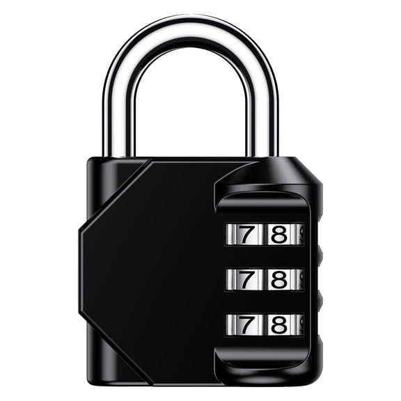 Puroma 1 Pack Locker Lock, 3 Digit Combination Lock, Waterproof Outdoor Padlock for Gym, School, Hasp Storage, Fence, Toolbox, Gate, Case