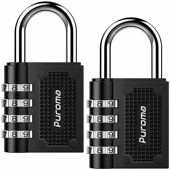 Puroma 2 Pack Combination Locks Outdoor Waterproof Locker Lock (Black)
