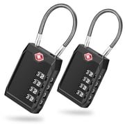 Puroma 2 Pack TSA Approved Luggage Locks, 4 Digit Combination Travel Padlock, Resettable Security Lock for Suitcase, Backpack, Gym Locker, Toolbox