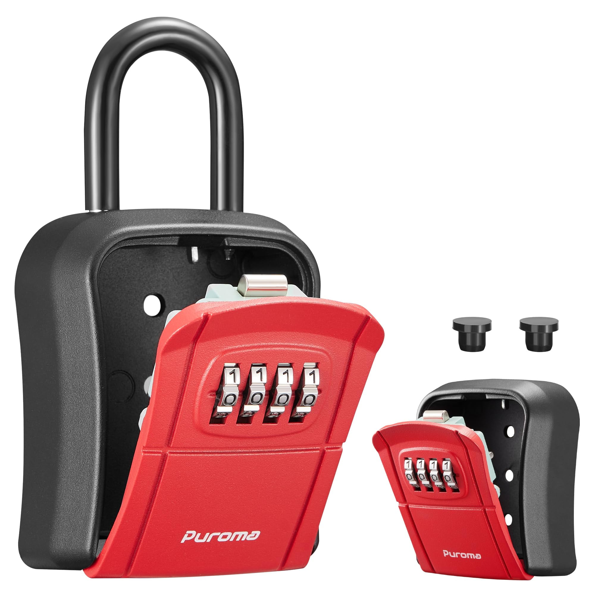 Puroma Key Lock Box, Portable Combination Lockbox Wall-Mounted Key ...