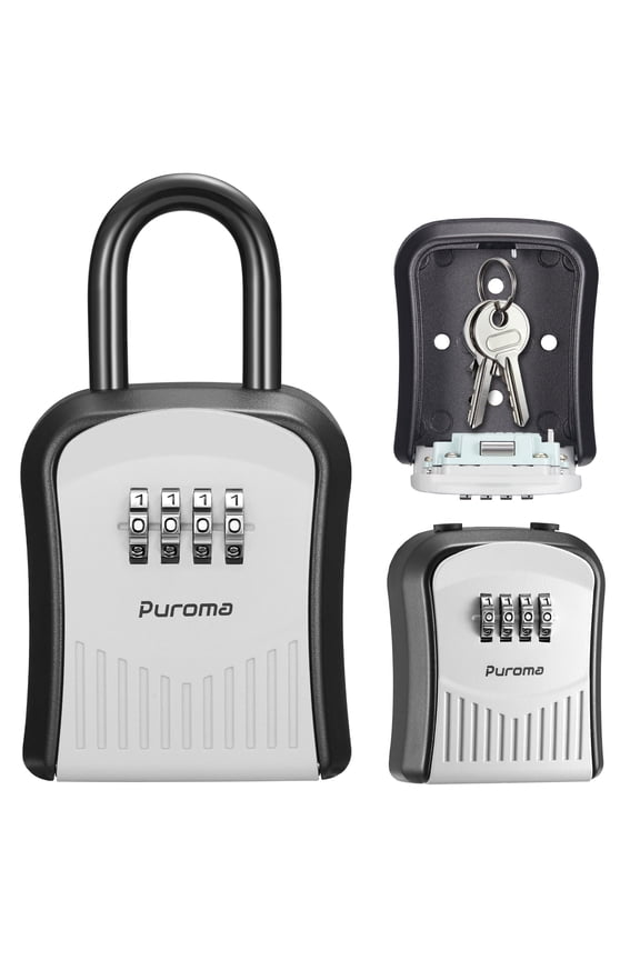 Lock Box Combination Key Lock Box (1 Pack, Gray)