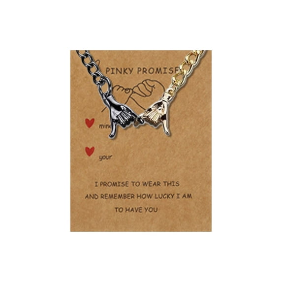 Purowzwe Gold & Black Pinkie Promise Keychain - Contrast Color Matching Couples Gift for Boyfriend Valentine's Day