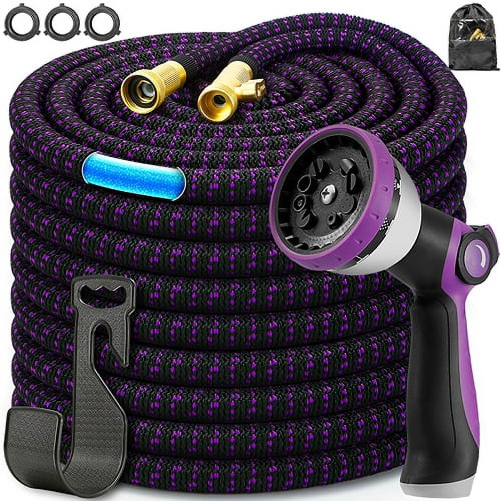 Purple 10 Function Spray Nozzle Heavy Duty Flexible Burst Proof