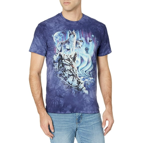 Purple 100% Cotton Find 10 Wolves Realistic Graphic T-Shirt