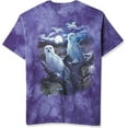 thumbnail image 1 of Purple 100% Cotton Snowy Owls Graphic Novelty T-Shirt, 1 of 5