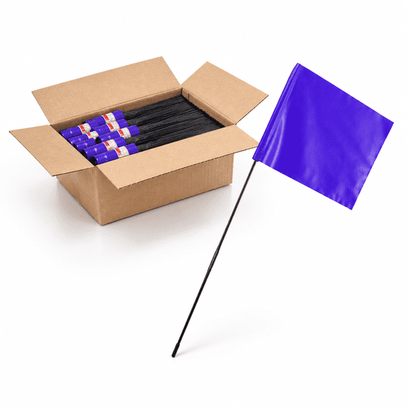 Purple 1000 Pack 4x5x15 Inch Garden Stake Marking Flags for Lawn Landscaping Survey