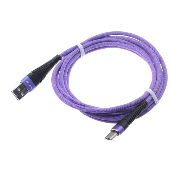 Purple 10ft Long Type-C USB Cable Wire Sync Z6X for Razer Phone 2 - RED Hydrogen One - Samsung Galaxy Tab S3 9.7 S9+ S9, S8+ S8, active S10e S10+ S10 5G Note9 Note8 A9 - Sonim XP3