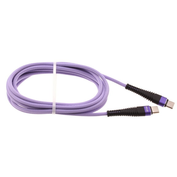 Purple 10ft PD Cable for iPhone 15/Pro/Max/Plus - Type-C to USB-C Fast Charger Cord Extra Long Power Wire W8O Compatible With iPhone 15/Pro/Max/Plus