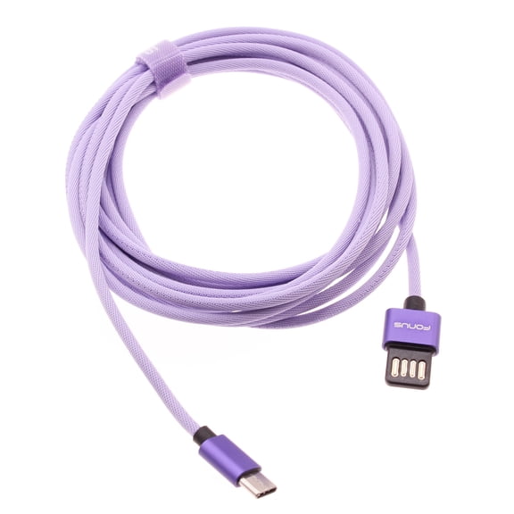 Purple 10ft USB-C Cable for REVVL V Plus 5G Phone - Extra Long Fast Charger Power Cord Type-C Sync Wire Compatible With T-Mobile REVVL V Plus 5G