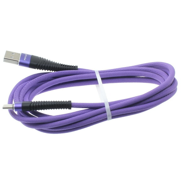 Purple 10ft USB Cable for Amazon Fire Max 11 (2023) - Type-C Charger Cord Power Wire USB-C Long Braided Fast Charge Sync Compatible With Amazon Fire Max 11 (2023) Tablet