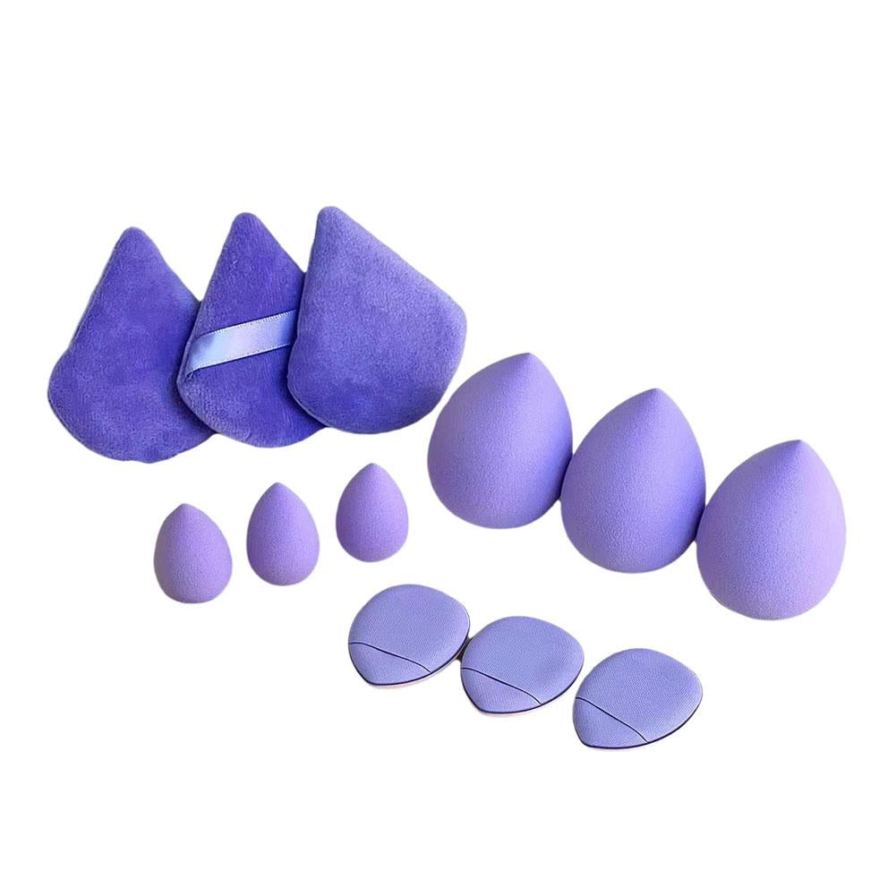 Purple 12-Piece Set Of 12 Makeup Sponge Set For Dry And Wet Use Loose ...