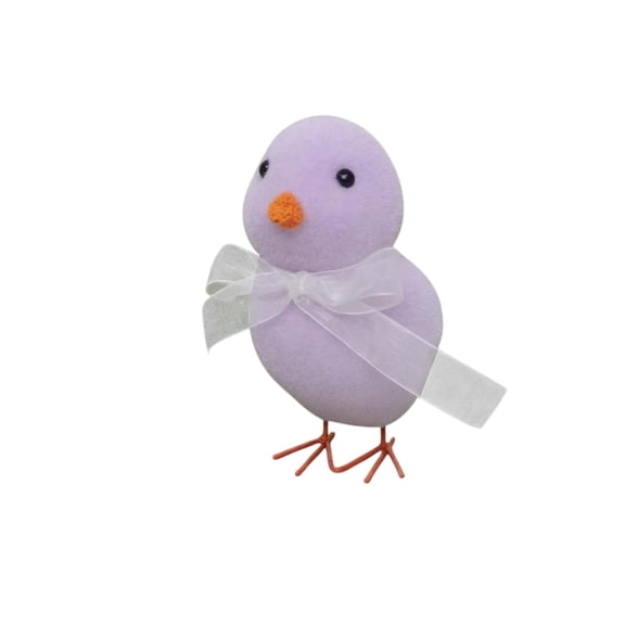 Purple 1Pc Foam Easter Flocked Chick Decoration Cute Yellow Spring Party Table Centerpiece Home Living Room Ornament