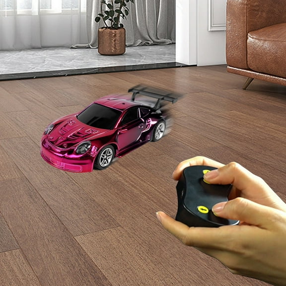 Purple 2.4G Mini Rc Racing Car Purple Pocket Size Light Up Gold Plated Remote Control Simulation Model