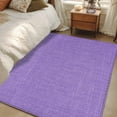 thumbnail image 1 of Purple 2.7x5 Area Rugs, Farmhouse Burlap Solid Purple Color Modern Linen Texture Non-Skid Rubber Backing Large Rectangle Rugs - Living Room Bedroom Home Office, Indoor Floor Mat Carpets Washable Rug, 1 of 9
