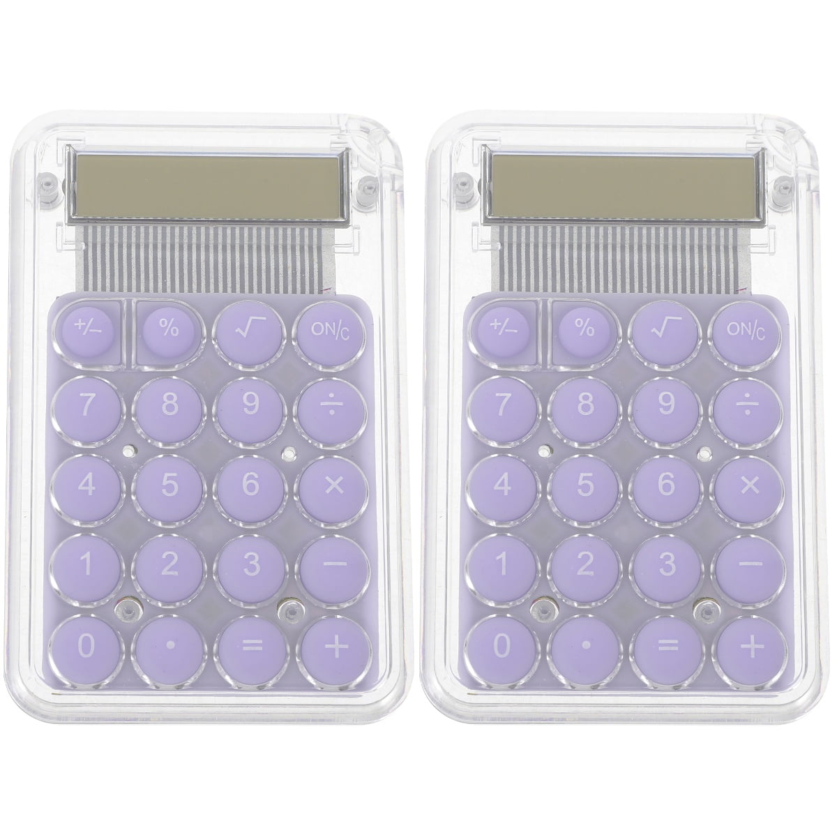 Purple 2 Count Silica Gel Plastic Handheld Calculator Mini Cartoon Good