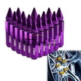 thumbnail image 1 of Purple 20 PCS M12X1.50 Lug Nuts Spiked Extended Tuner Aluminum Wheels Rims Cap Mi2KA, 1 of 5